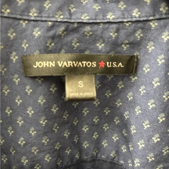 John Varvatos USA Navy Short Sleeve Button-Up Shirt Men’s Small - Picture 2 of 4